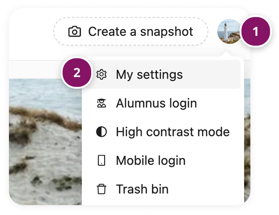 UserMenuSettings.png Open the User Menu