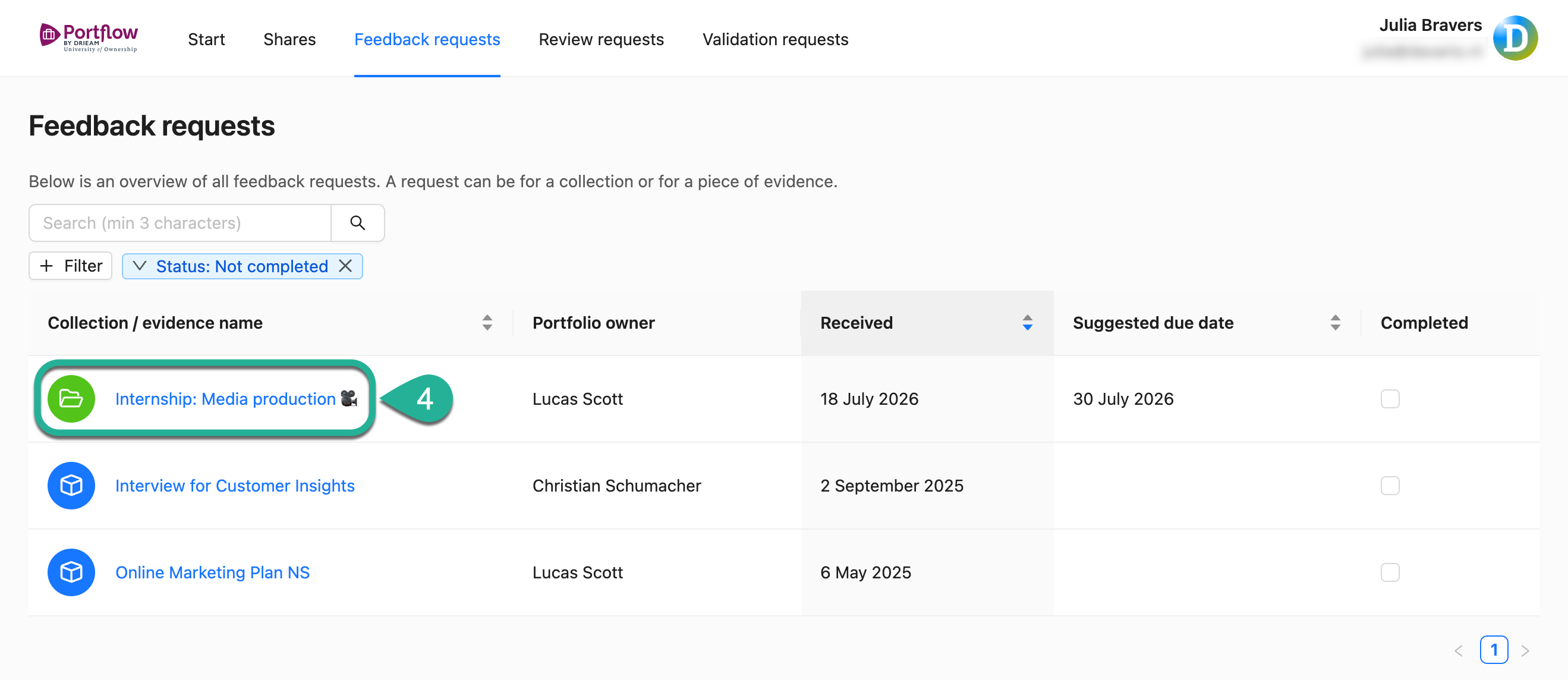 image.png Feedback Requests in the Portal for Externals