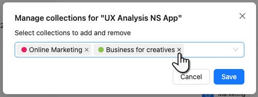 image.png Click the cross to unlink evidence from collections