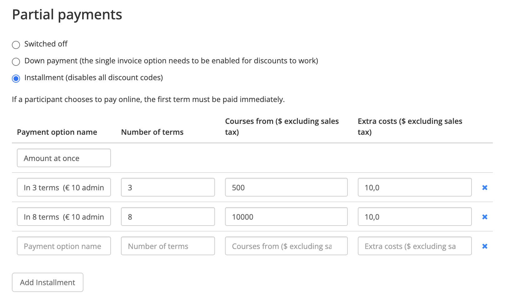Screenshot 2026-07-27 at 16.33.15.png partial payments and installments in payment options in Eduframe