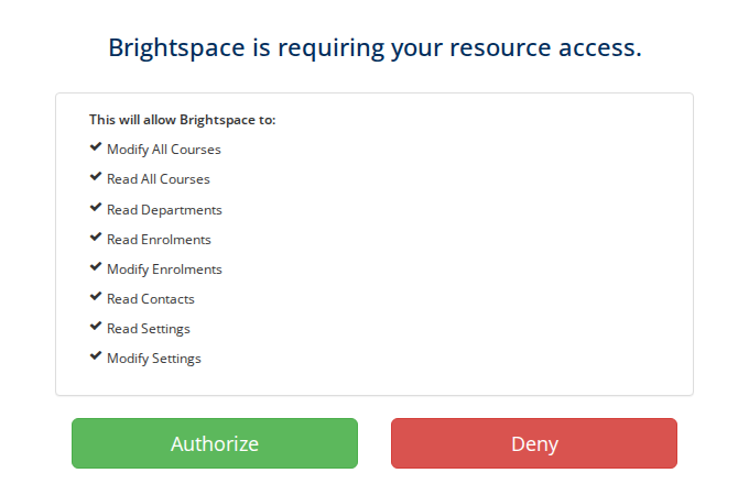 Authorize the Brightspace integration in Eduframe