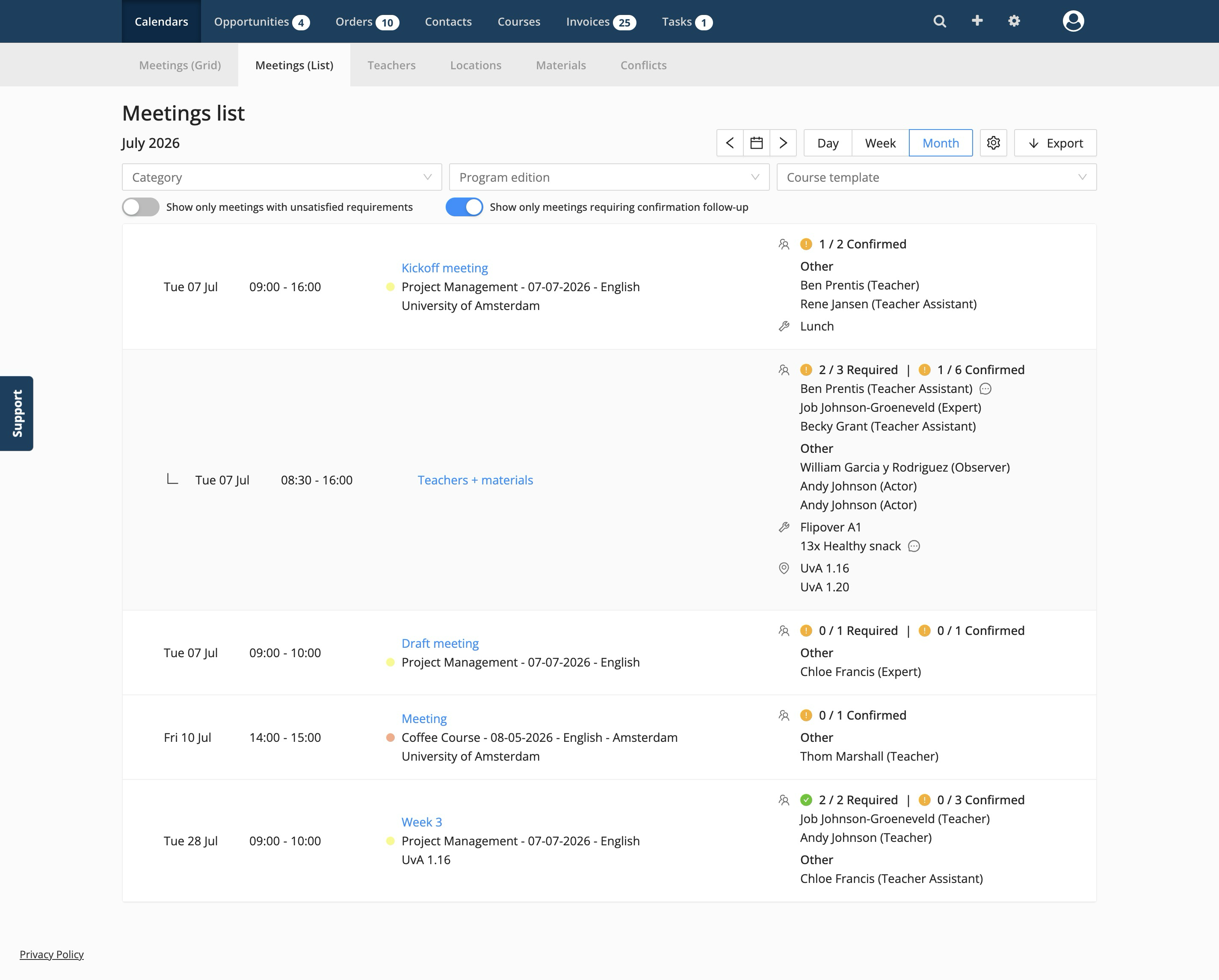 Monitor status while scheduling