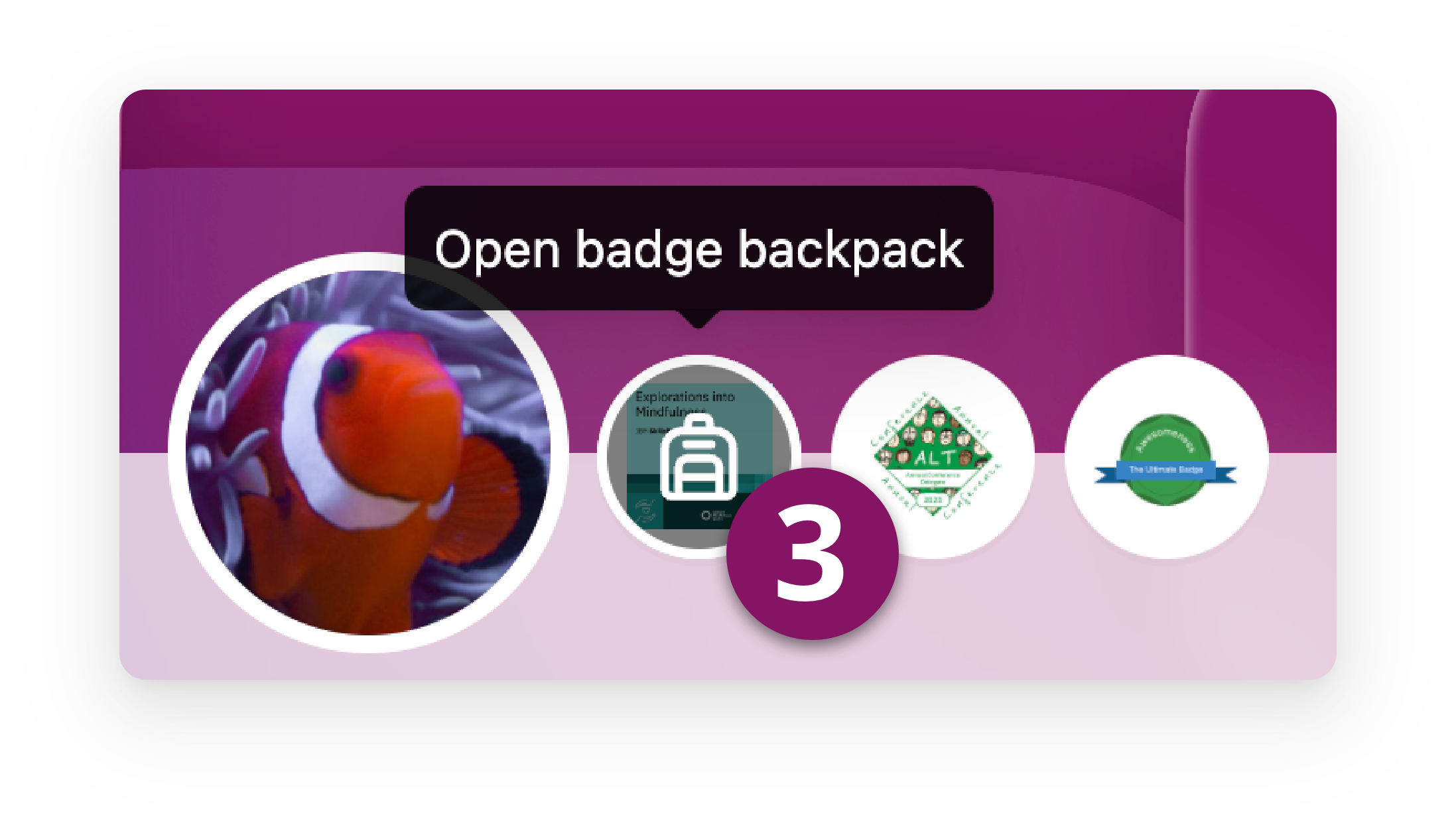Open Badge Backpack.png Access to the Badge Backpack from the Portflow banner