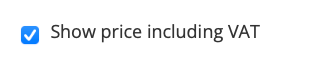 show price including VAT rate box to be checked or ticked