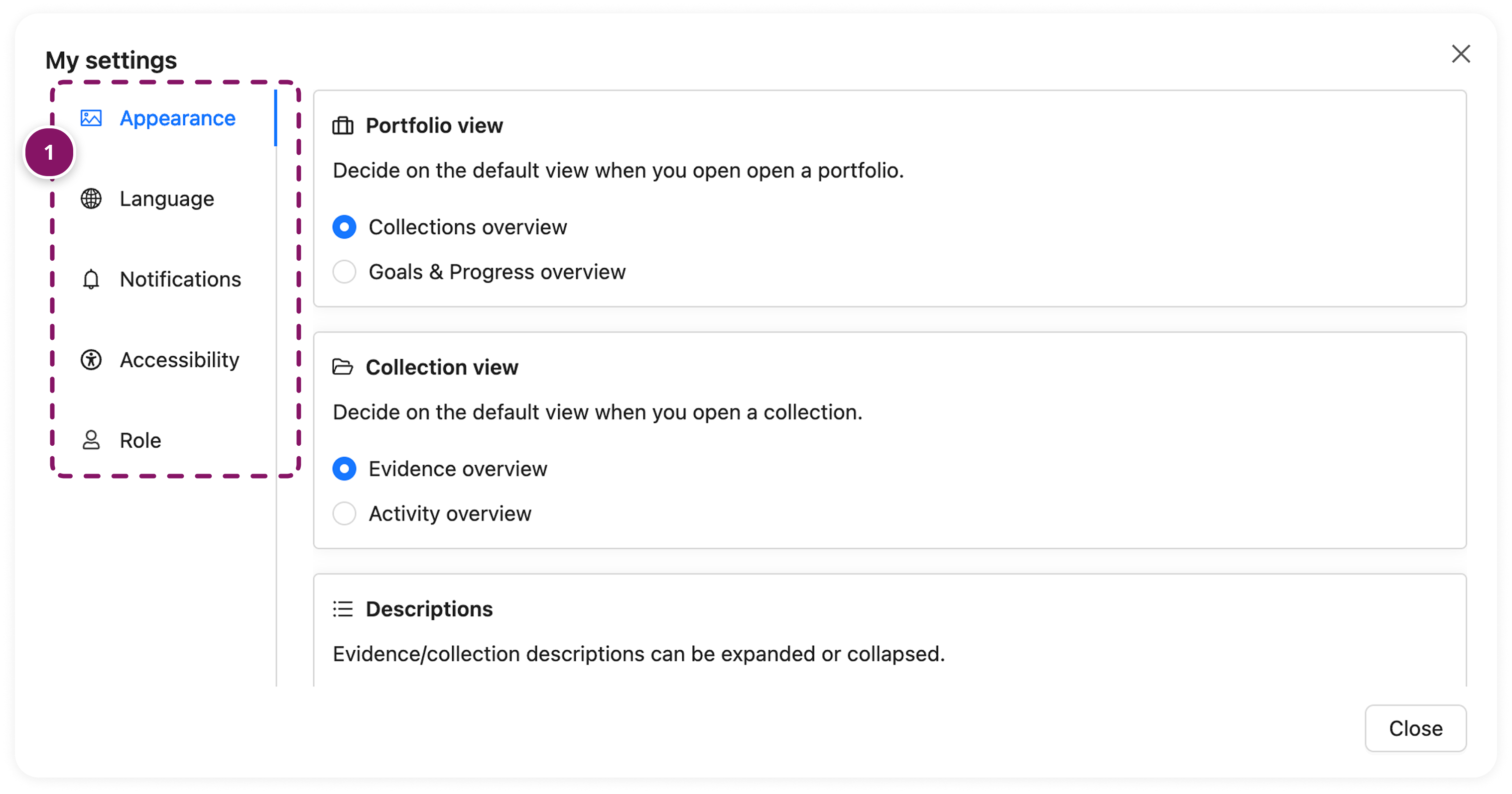 SettingsMenu.png My Settings overview