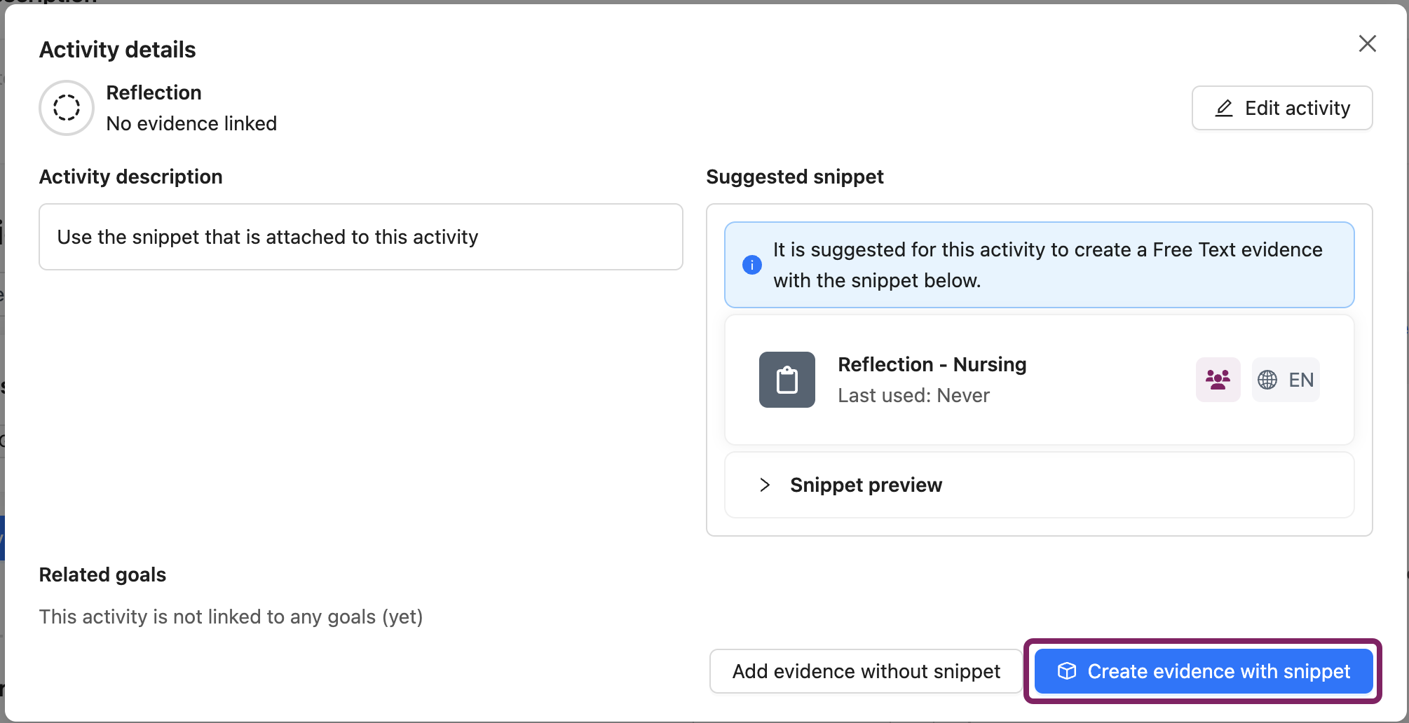 create snippet with activity.png Create evidence with snippet