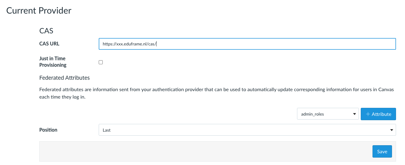 setup sso via CAS in Canvas