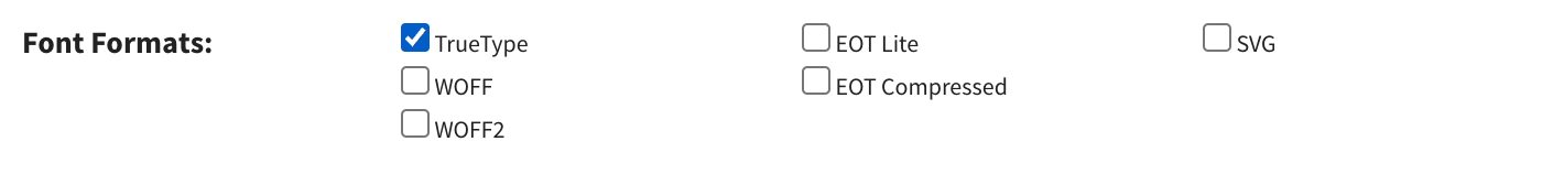 font formats