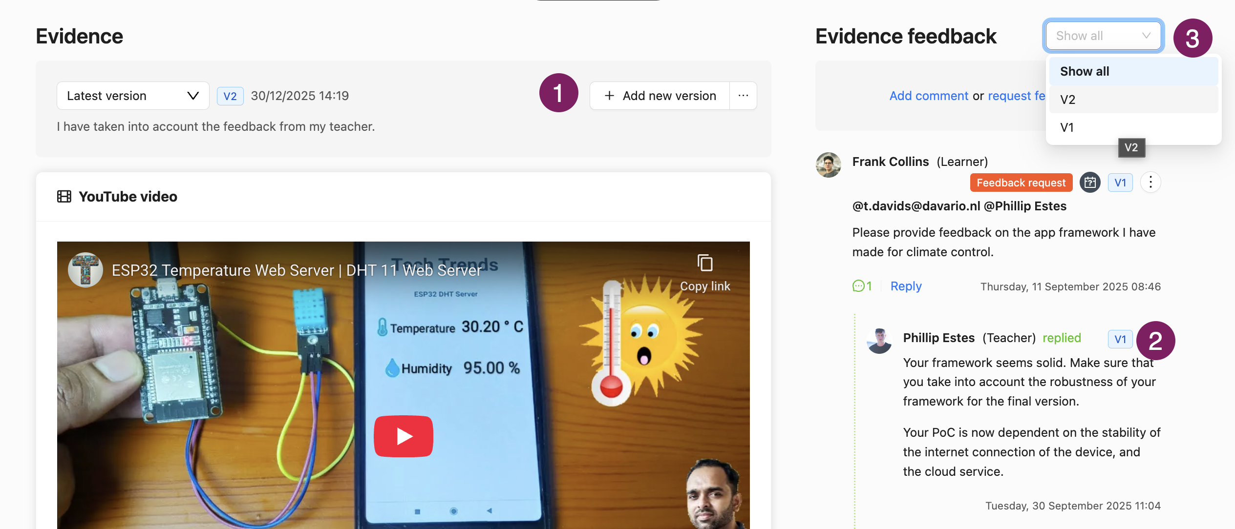 Versions of Evidence