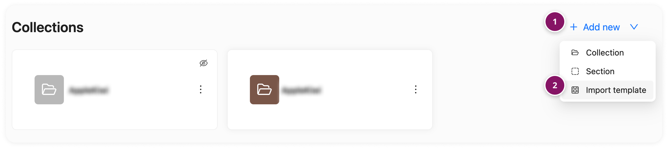 Import a Template from the Collections tab