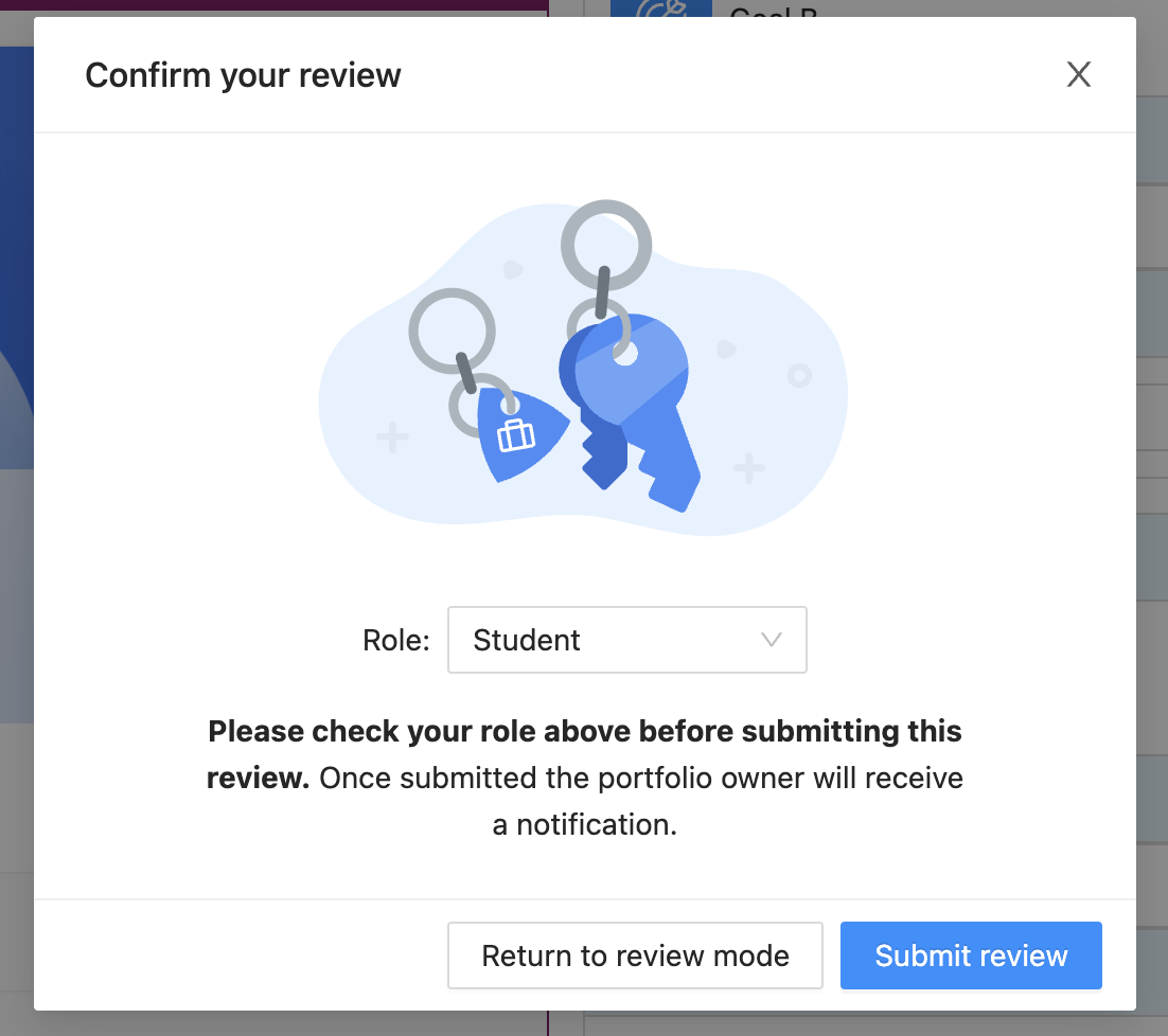 confirm review.png Confirm your review and check your role