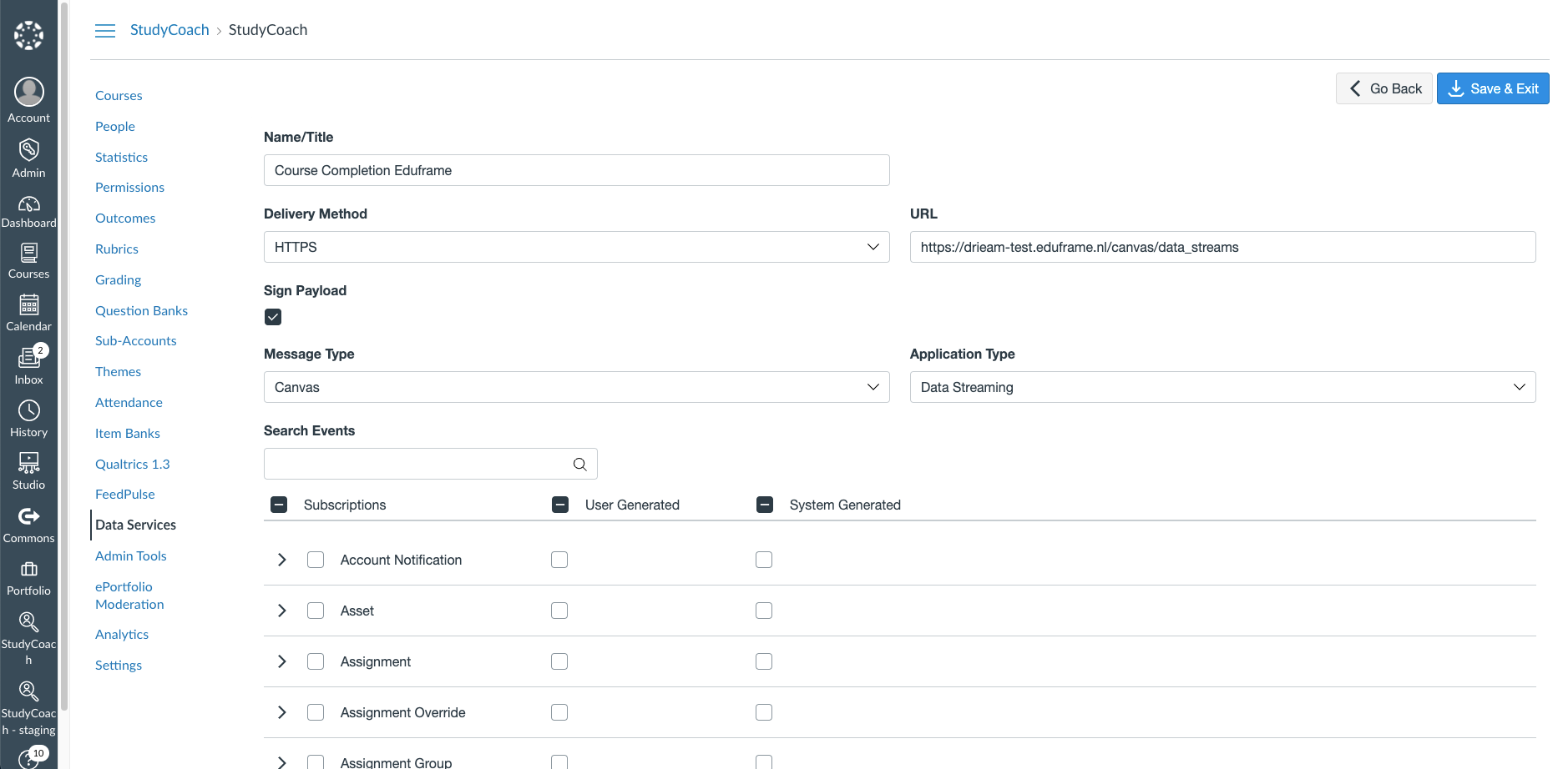 how to create a new data stream, auto completion