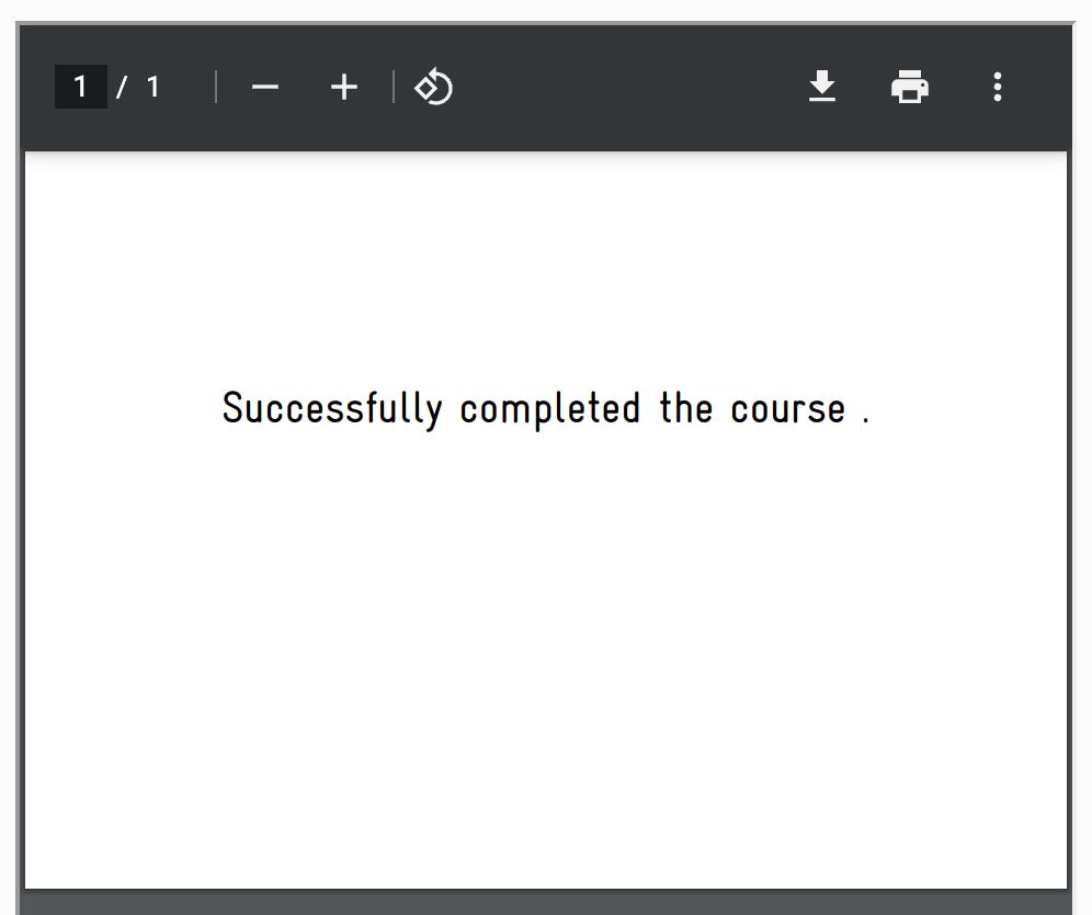 end result of updating font of certificate