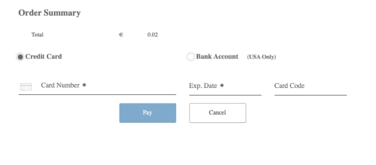 fill payment details securely - authorize.net