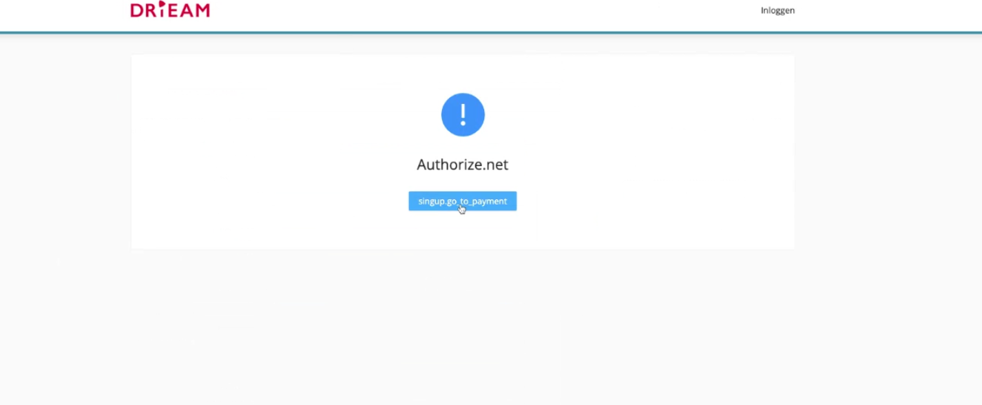 redirected after setting up authorize.net