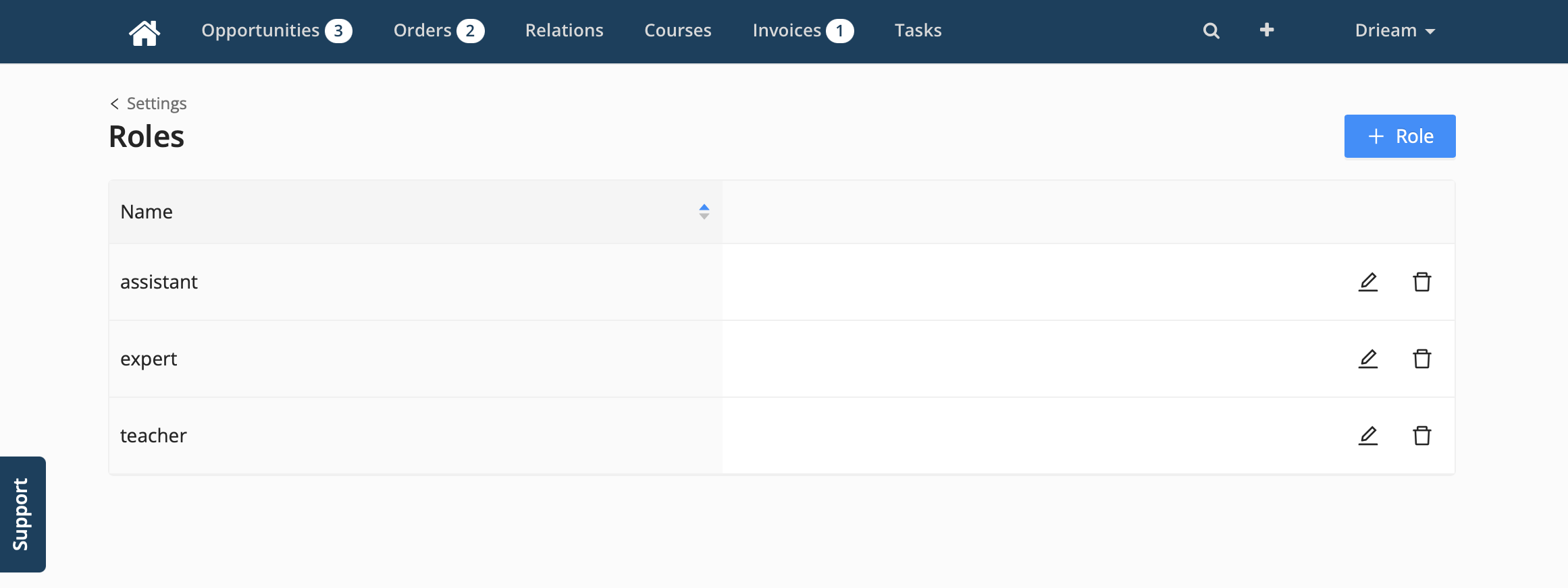 Add roles to Eduframe settings