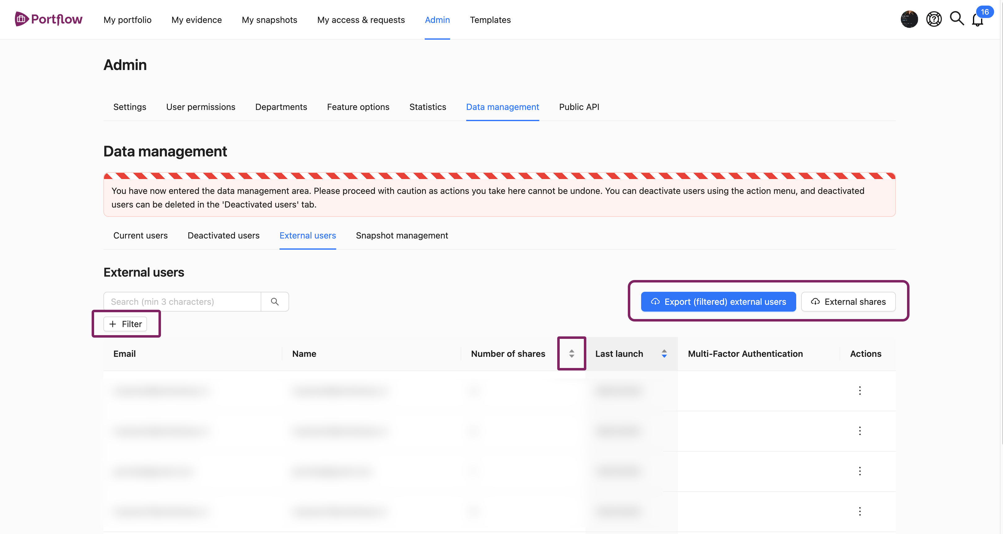 Monitor External User access