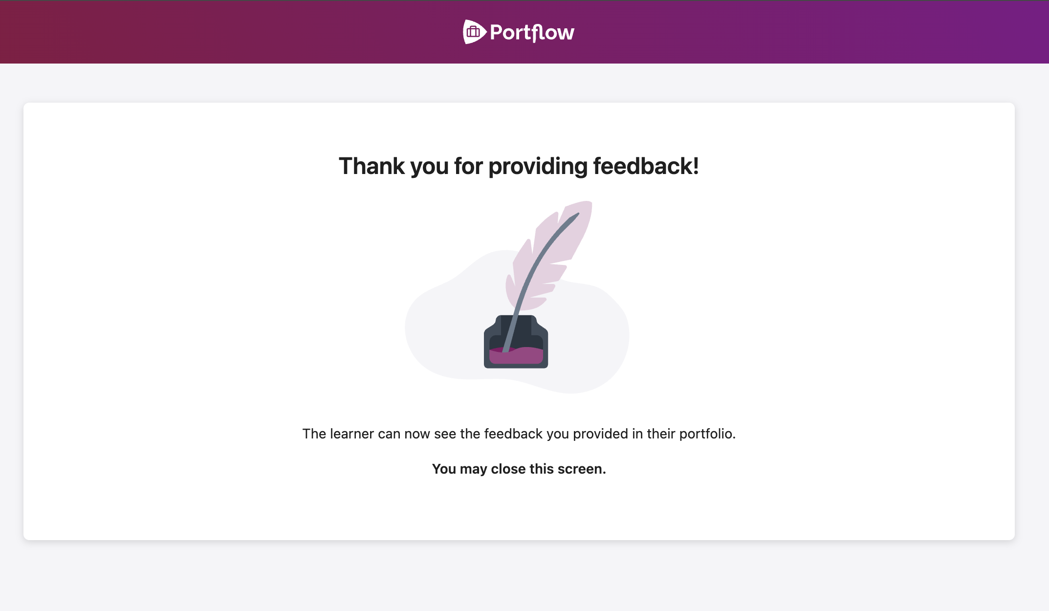 confirmation of feedback.png Email confirmed