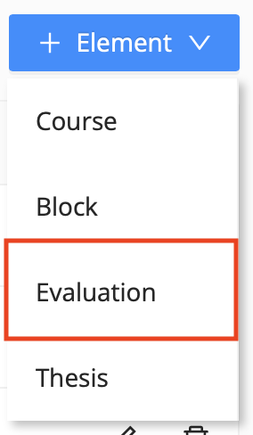 add an evaluation element in Eduframe
