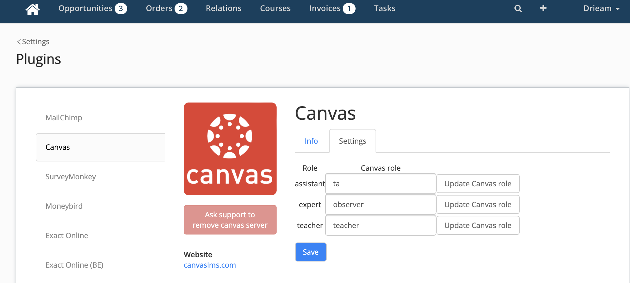 link teacher roles in Eduframe plugins