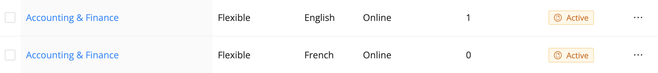 two course editions with 2 different languages