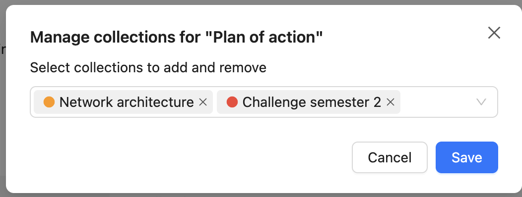 Manage collection links