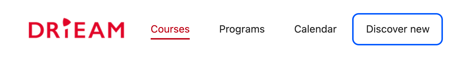 discover new button in the eduframe student portal