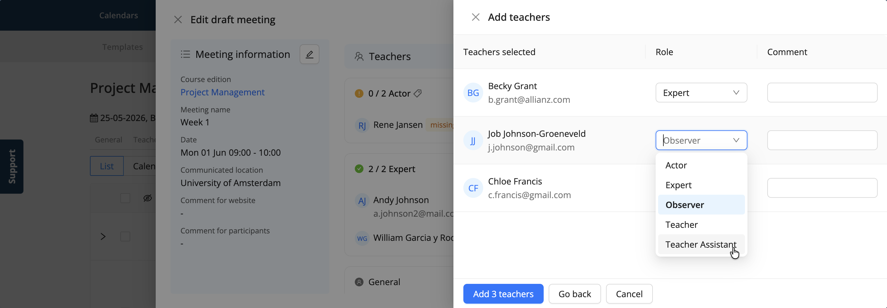Scheduling teachers without requirements
