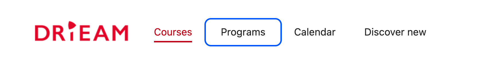 Programs tab in Student Portal