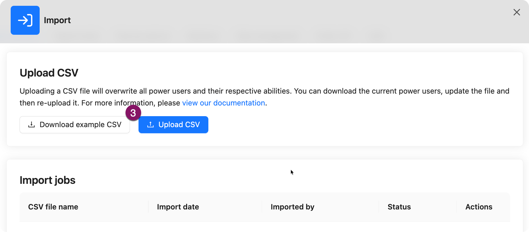 Upload CSV option