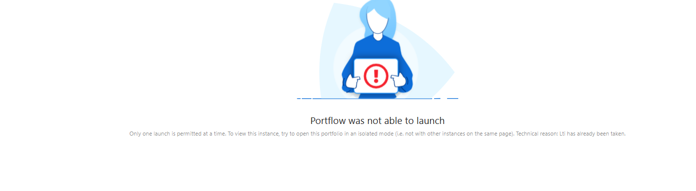 Portflow was not able to launch warning with the reason that the LTI has already been taken.