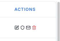The Actions column icons